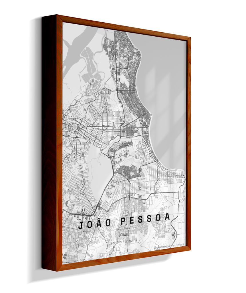 Quadro Mapa de João Pessoa - Vertical