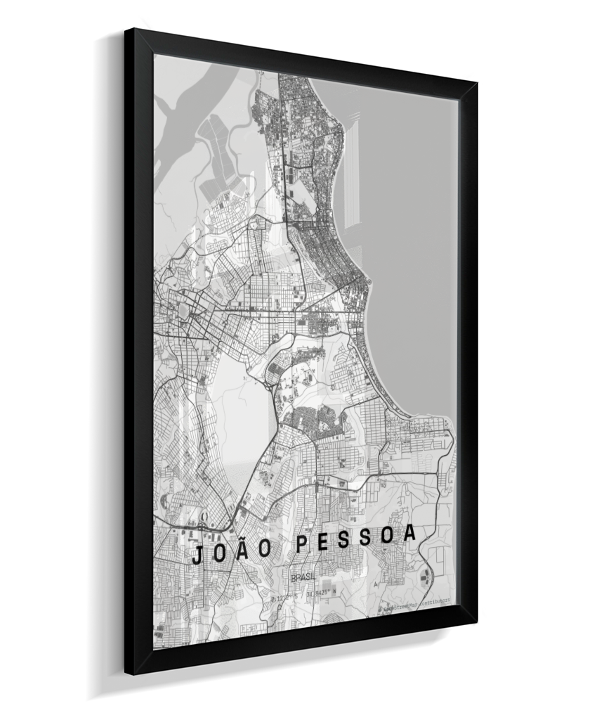 Quadro Mapa de João Pessoa - Vertical