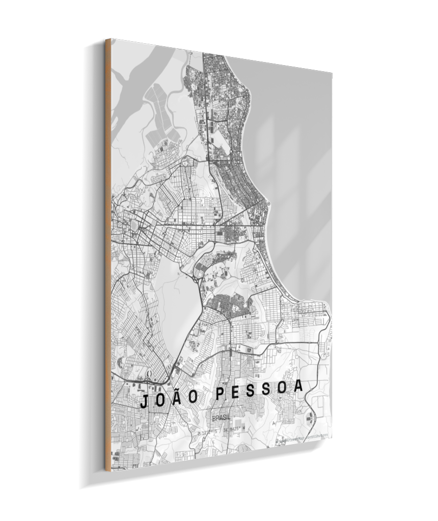 Quadro Mapa de João Pessoa - Vertical