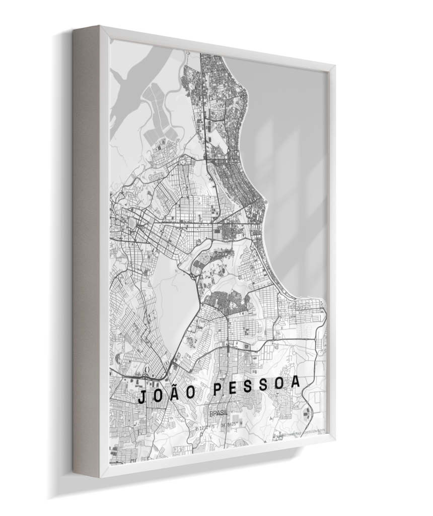 Quadro Mapa de João Pessoa - Vertical