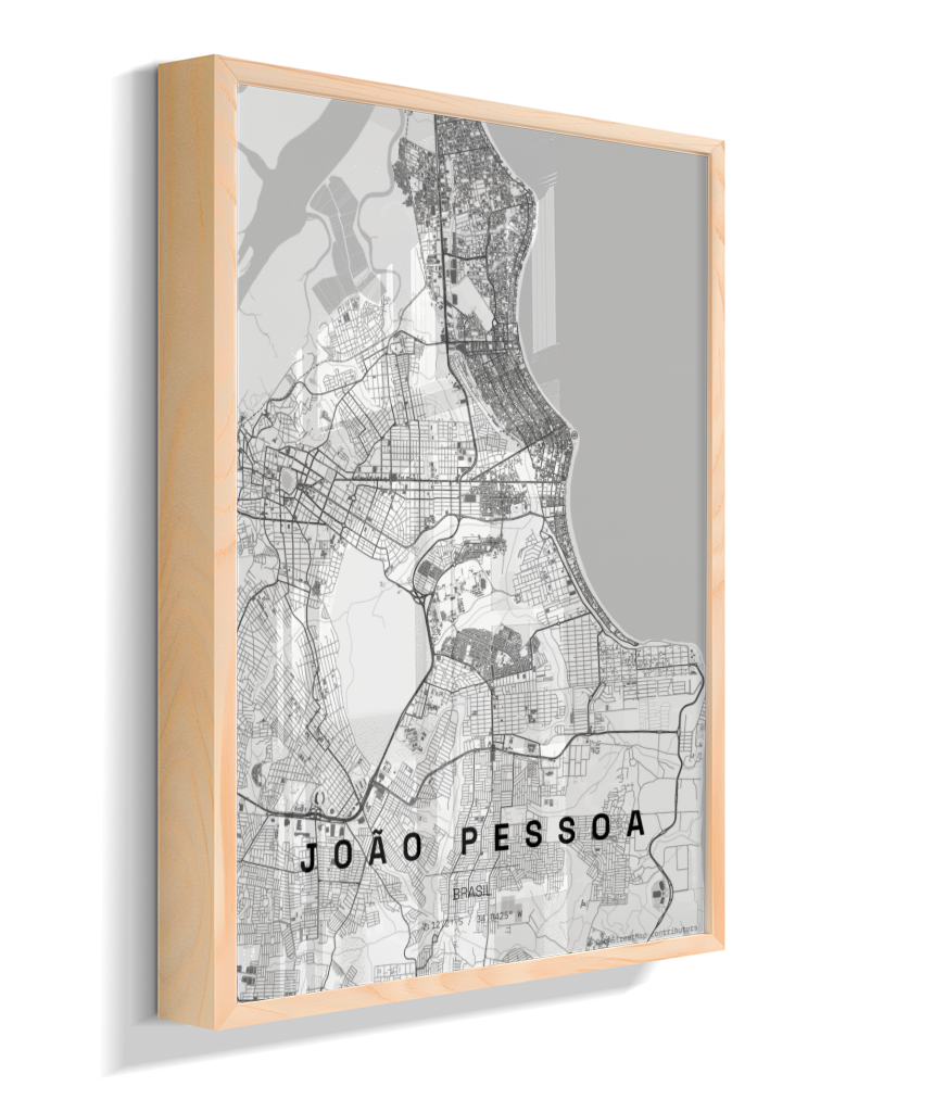 Quadro Mapa de João Pessoa - Vertical