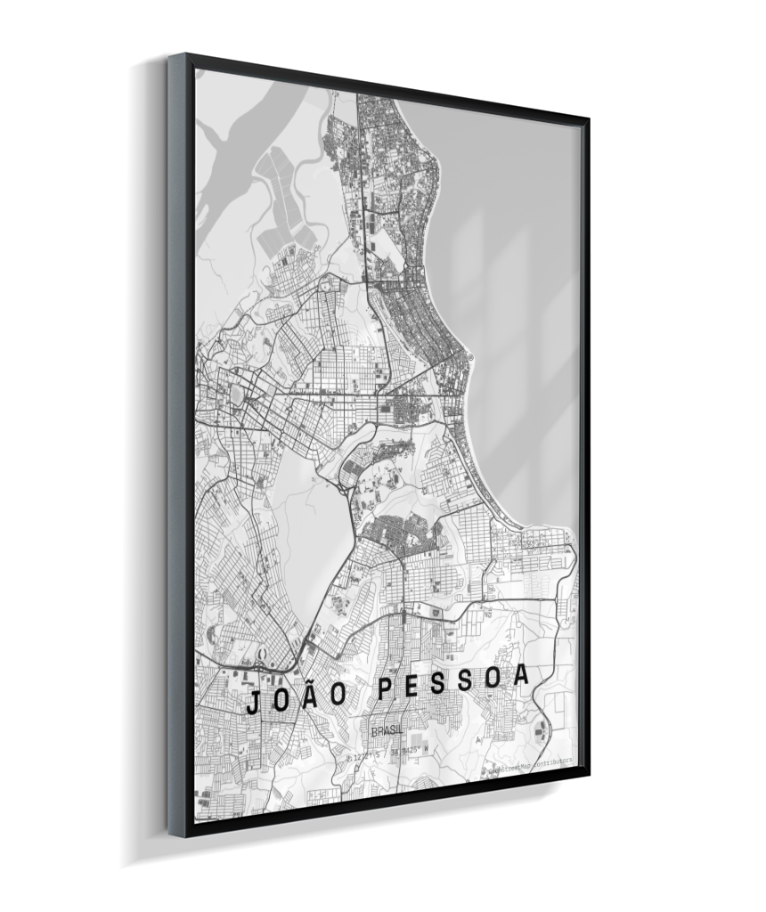 Quadro Mapa de João Pessoa - Vertical