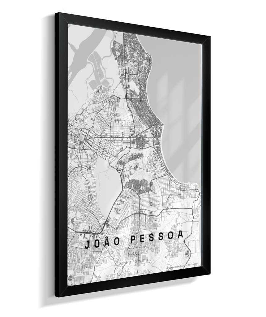 Quadro Mapa de João Pessoa - Vertical