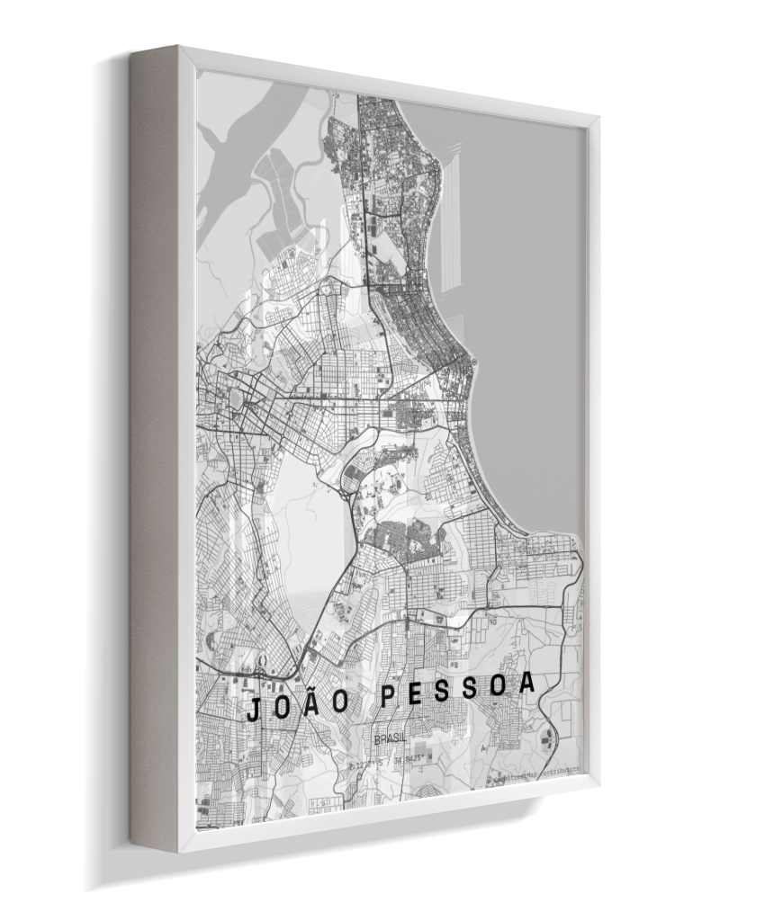 Quadro Mapa de João Pessoa - Vertical