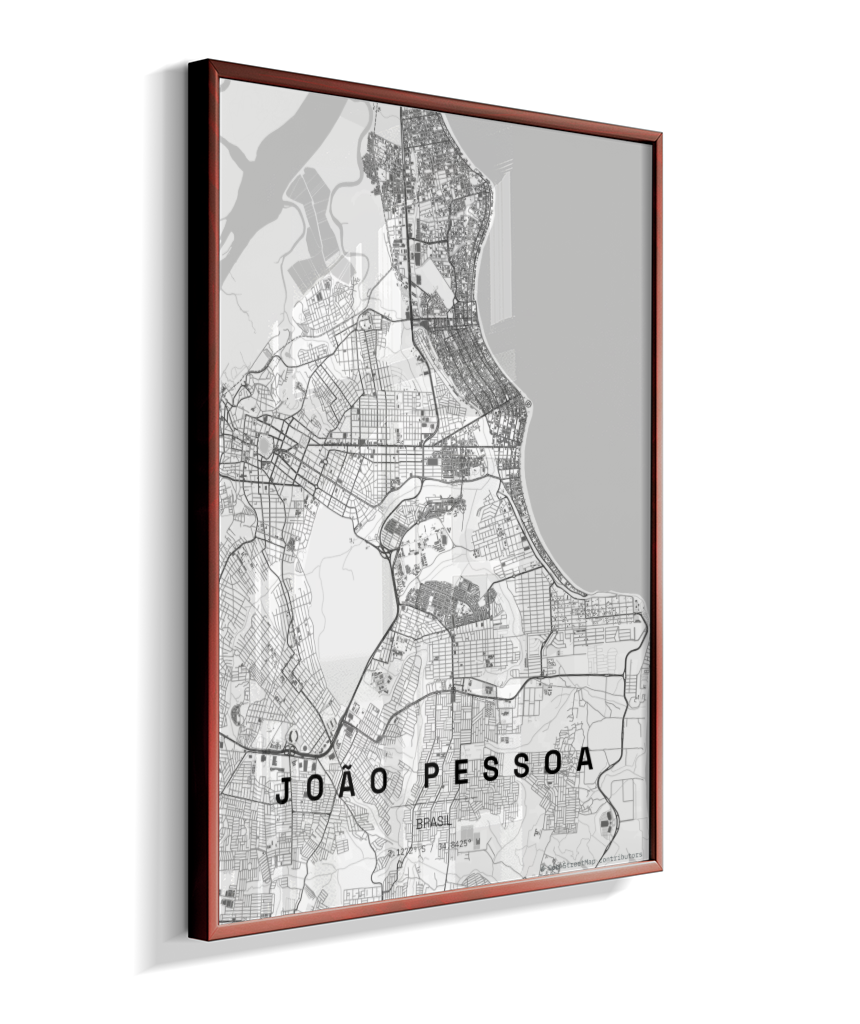 Quadro Mapa de João Pessoa - Vertical