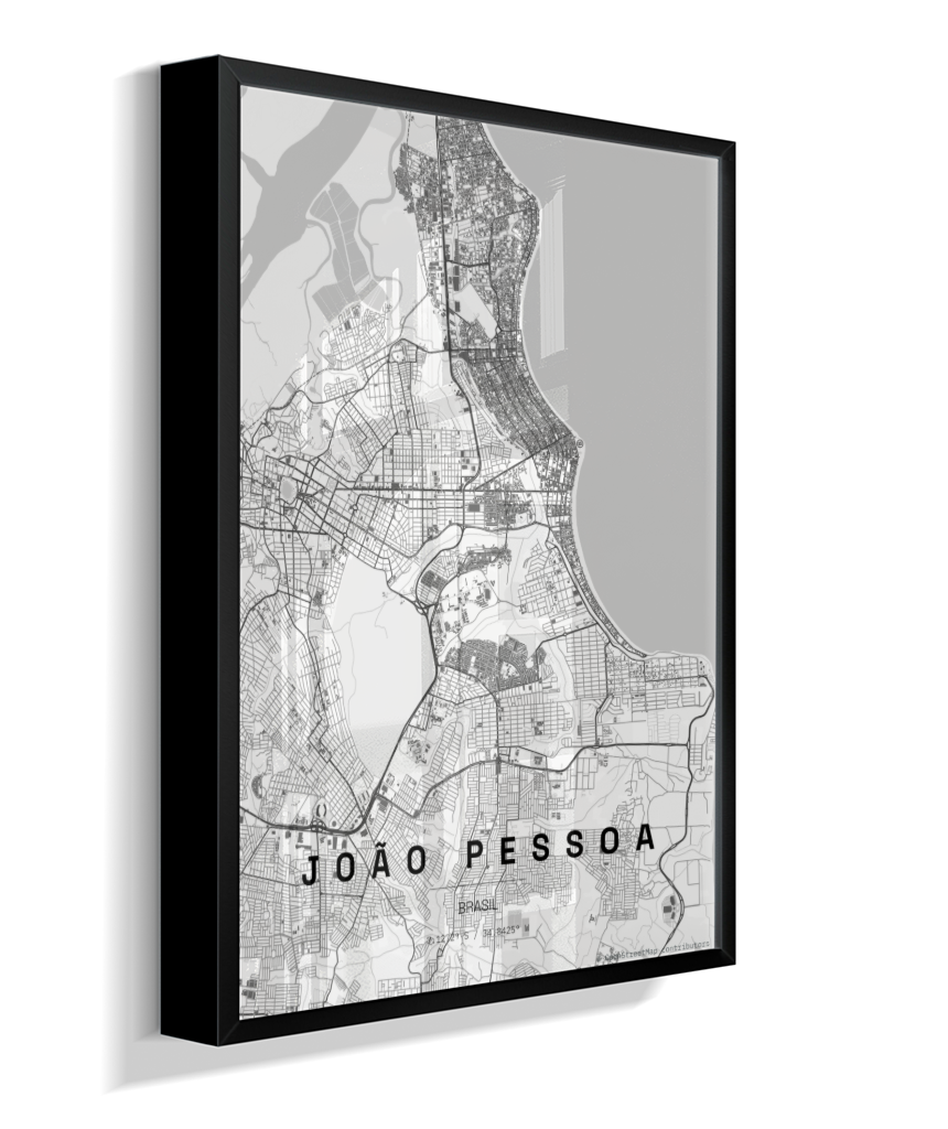 Quadro Mapa de João Pessoa - Vertical