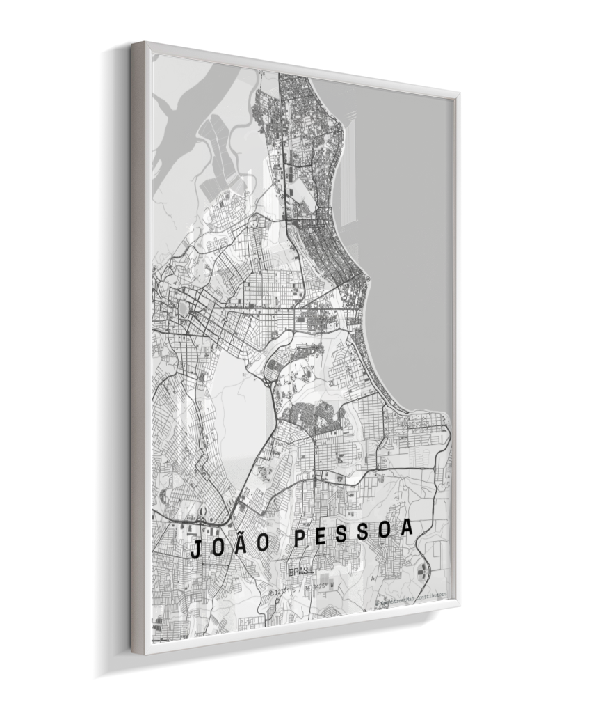Quadro Mapa de João Pessoa - Vertical