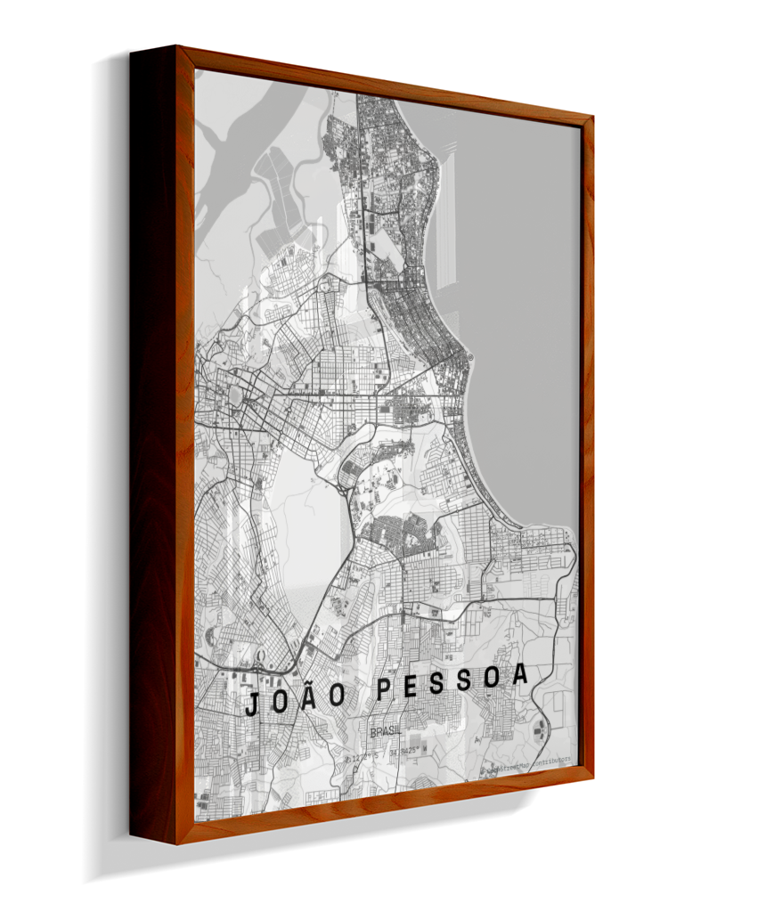 Quadro Mapa de João Pessoa - Vertical