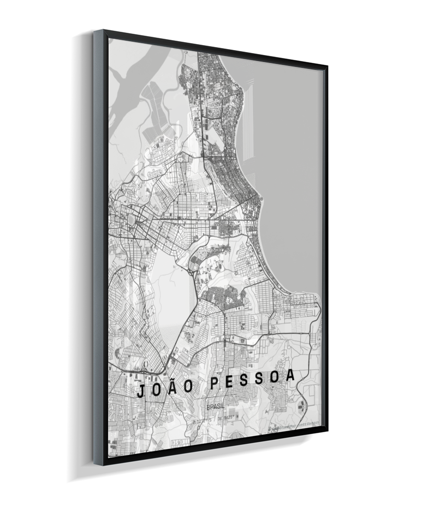 Quadro Mapa de João Pessoa - Vertical