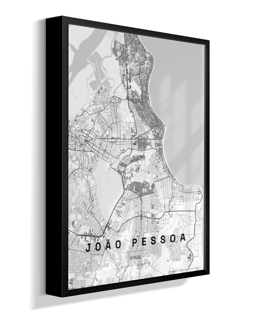 Quadro Mapa de João Pessoa - Vertical