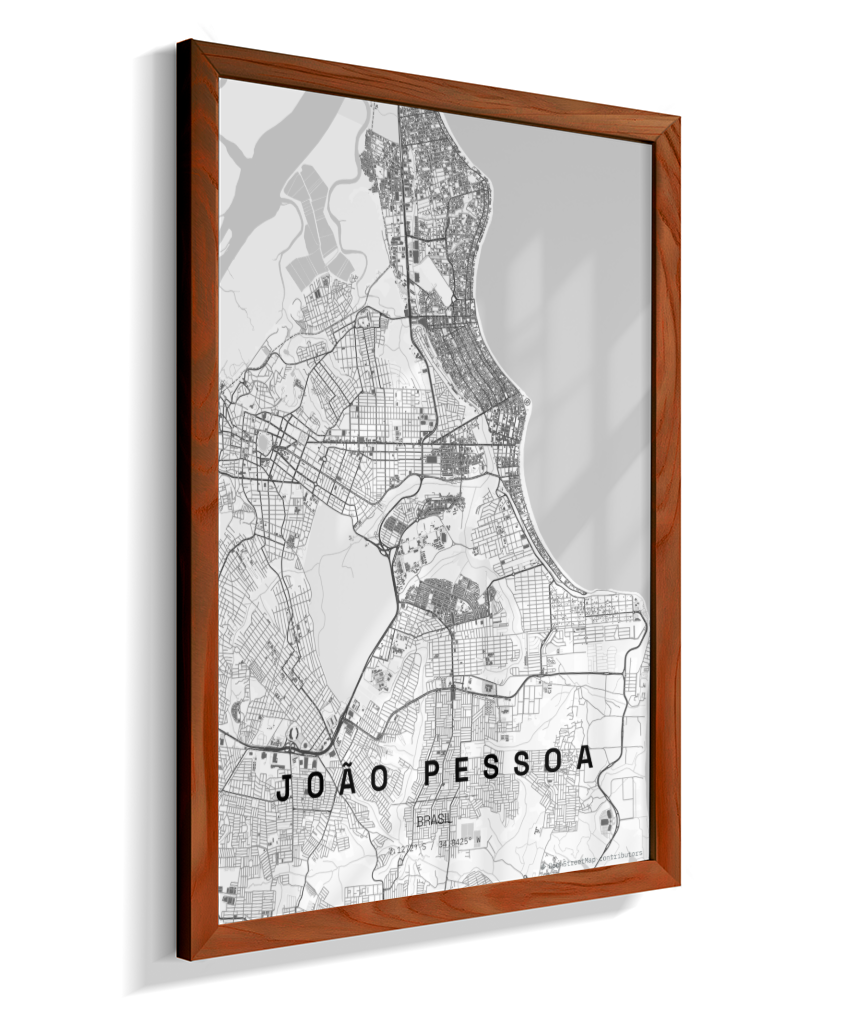 Quadro Mapa de João Pessoa - Vertical