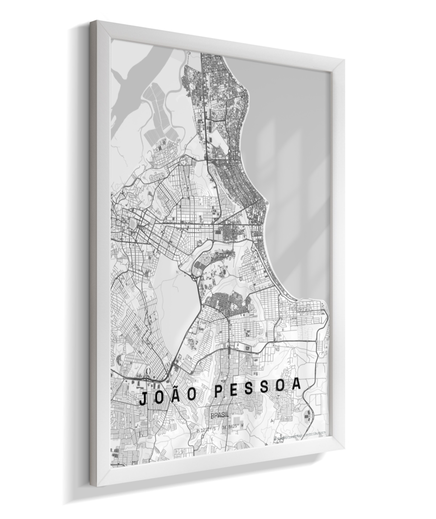 Quadro Mapa de João Pessoa - Vertical