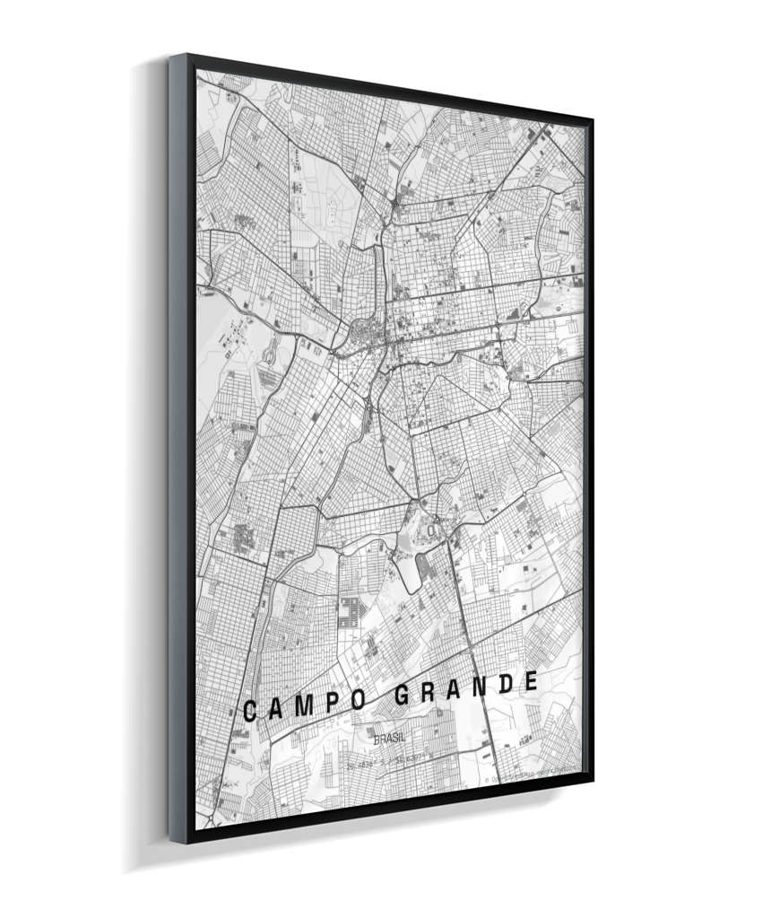 Quadro Vertical Mapa de Campo Grande