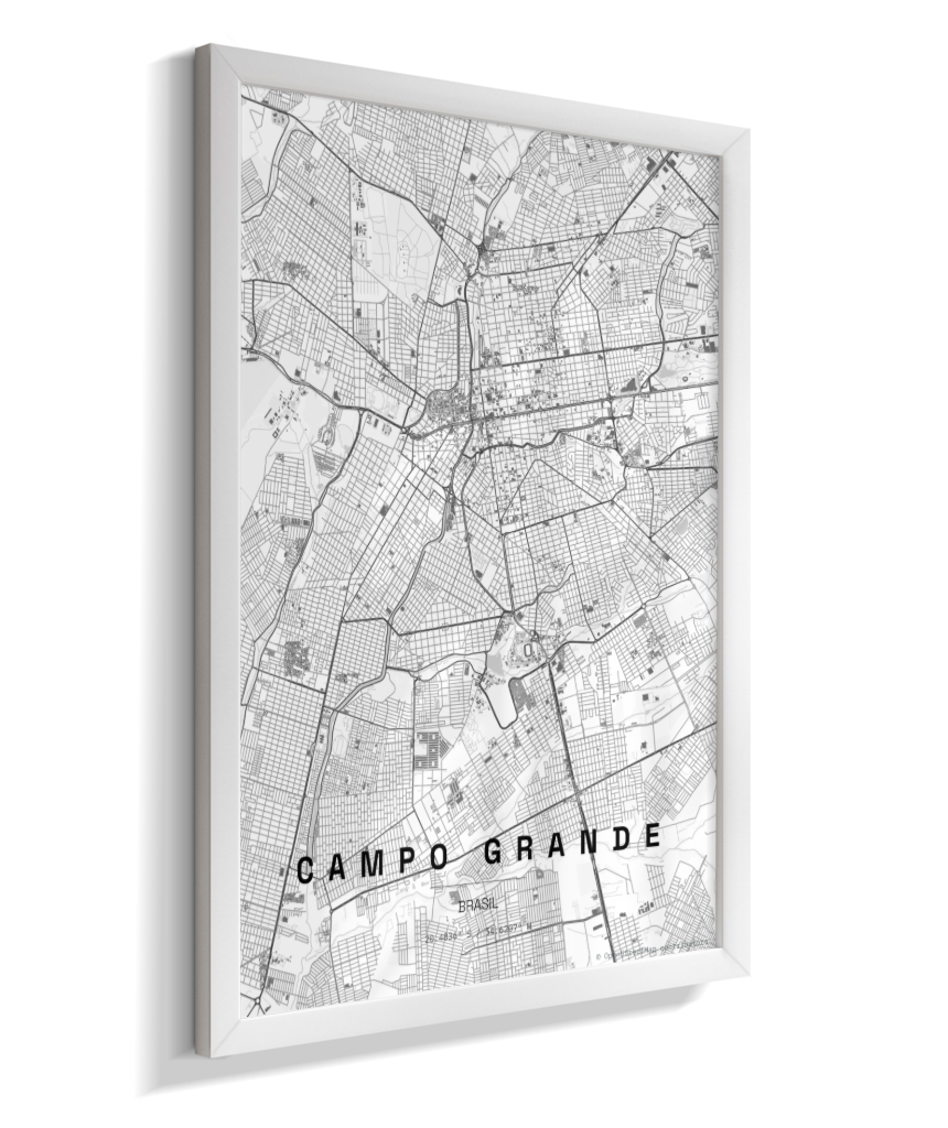Quadro Vertical Mapa de Campo Grande