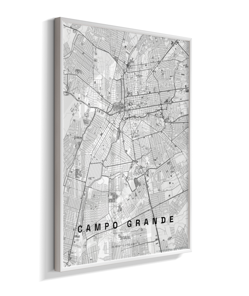 Quadro Vertical Mapa de Campo Grande