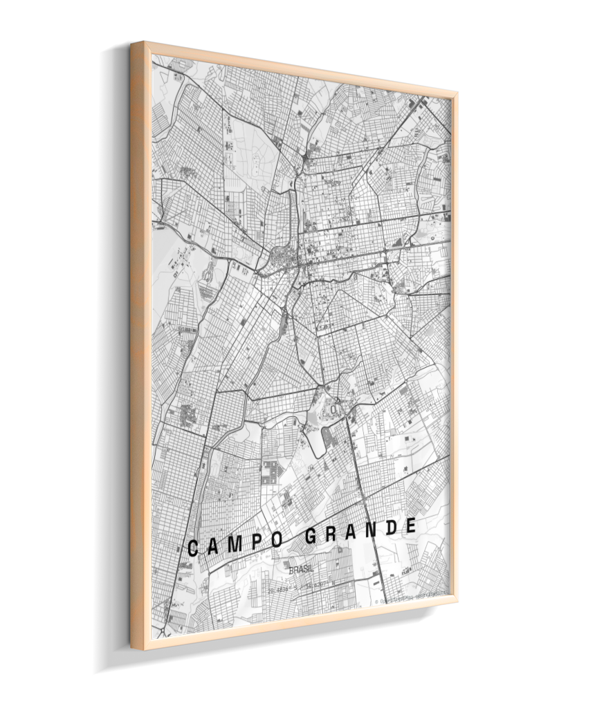 Quadro Vertical Mapa de Campo Grande