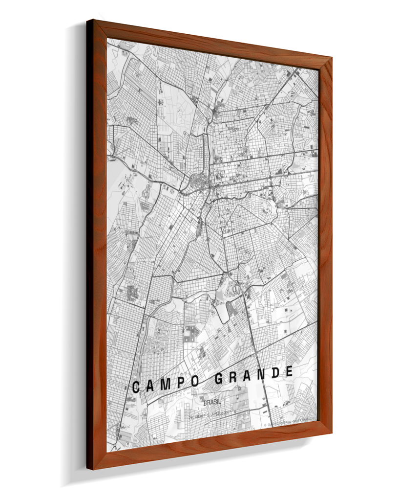 Quadro Vertical Mapa de Campo Grande