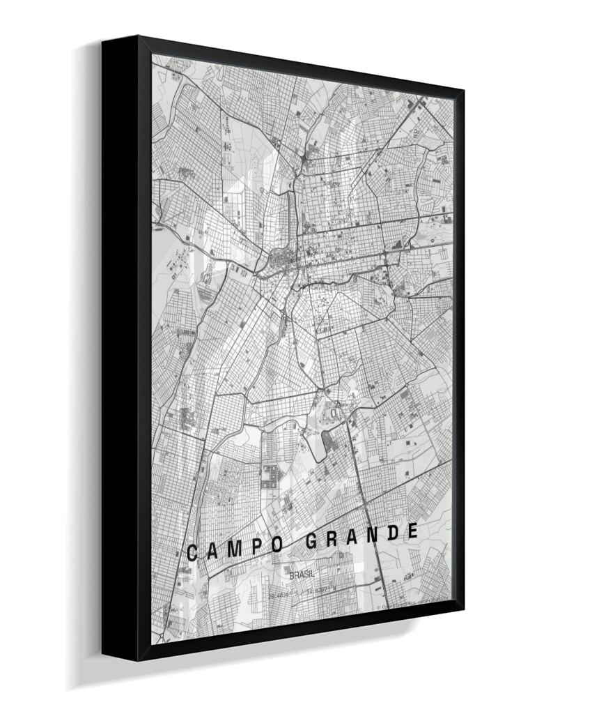 Quadro Vertical Mapa de Campo Grande