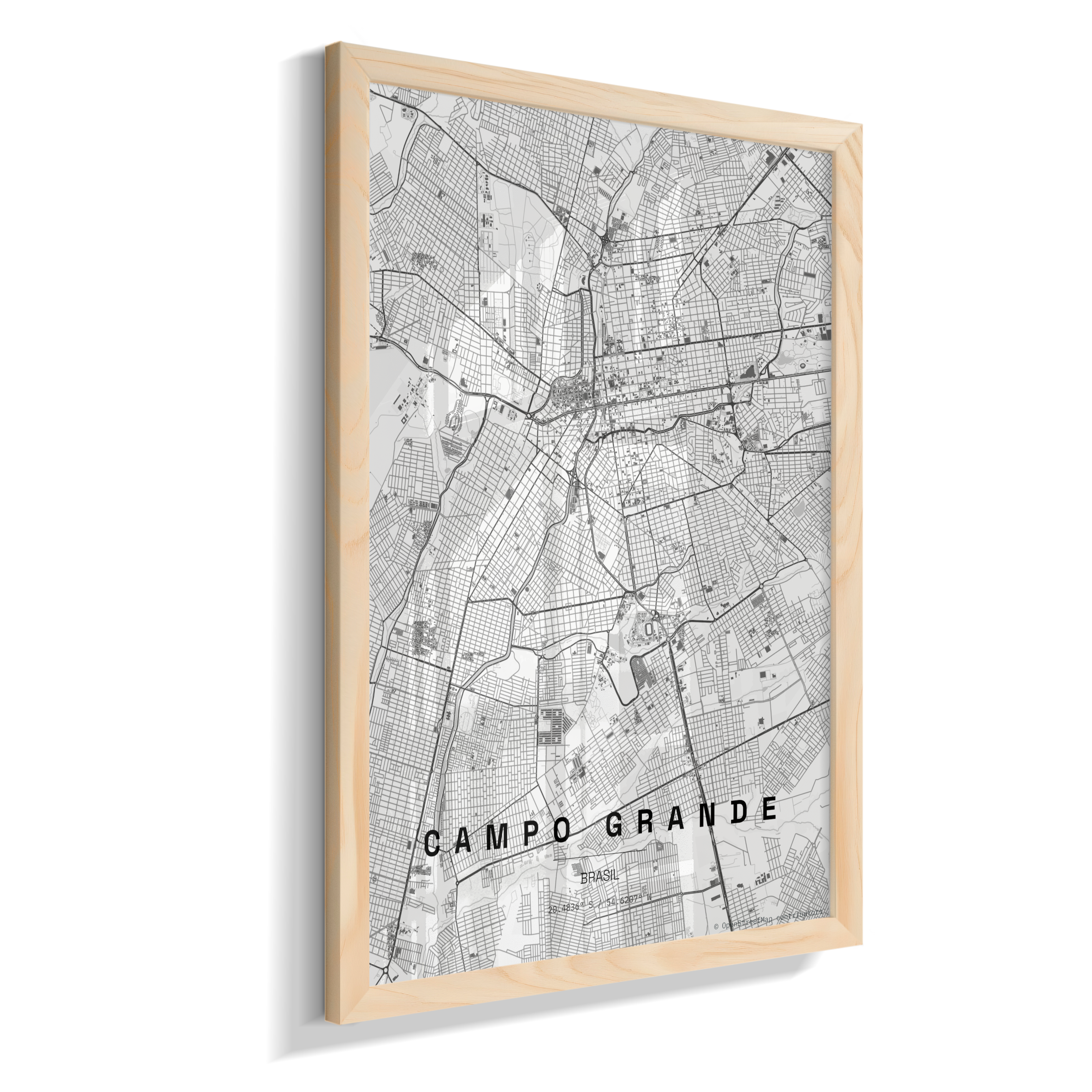 Quadro Vertical Mapa de Campo Grande