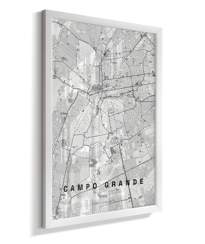 Quadro Vertical Mapa de Campo Grande