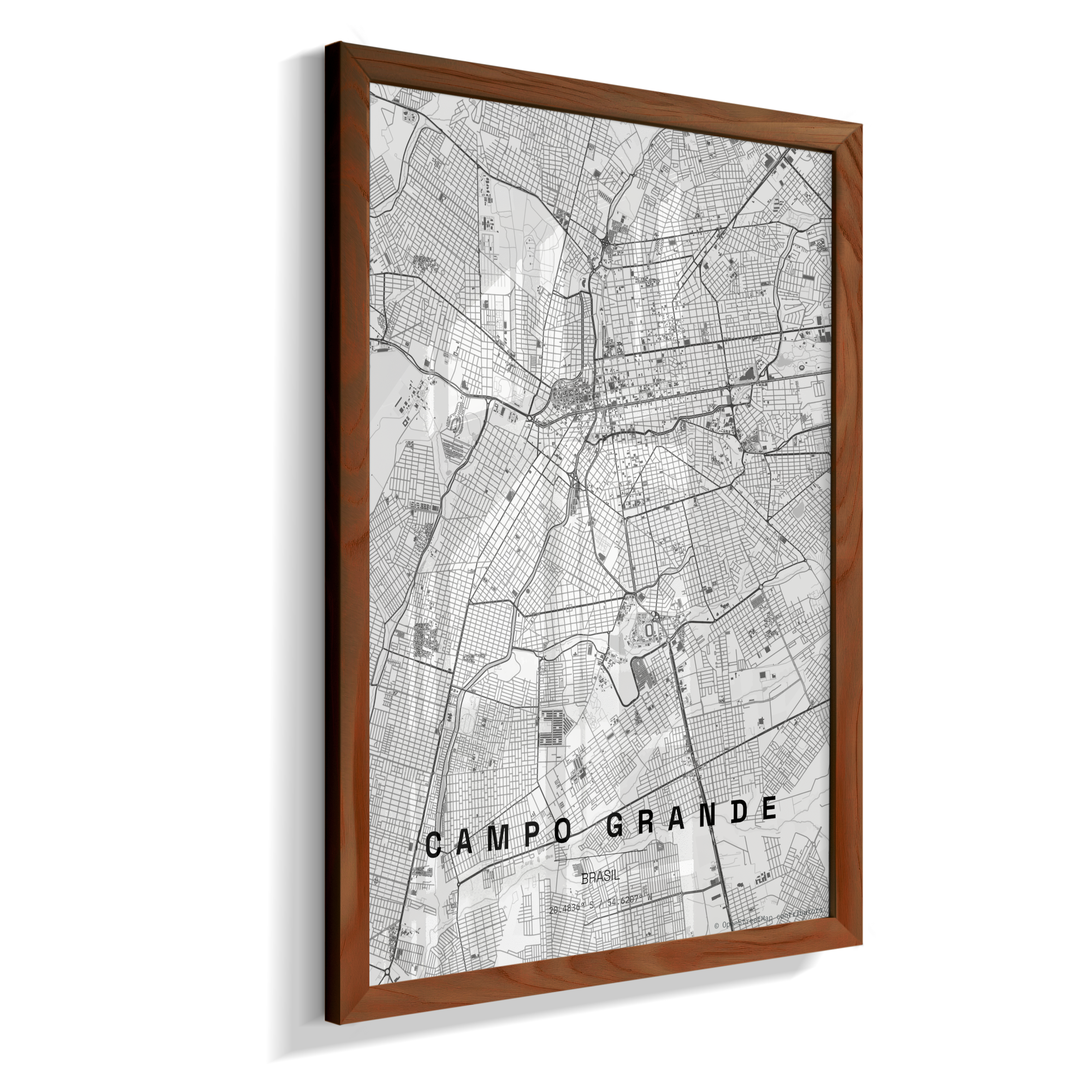 Quadro Vertical Mapa de Campo Grande