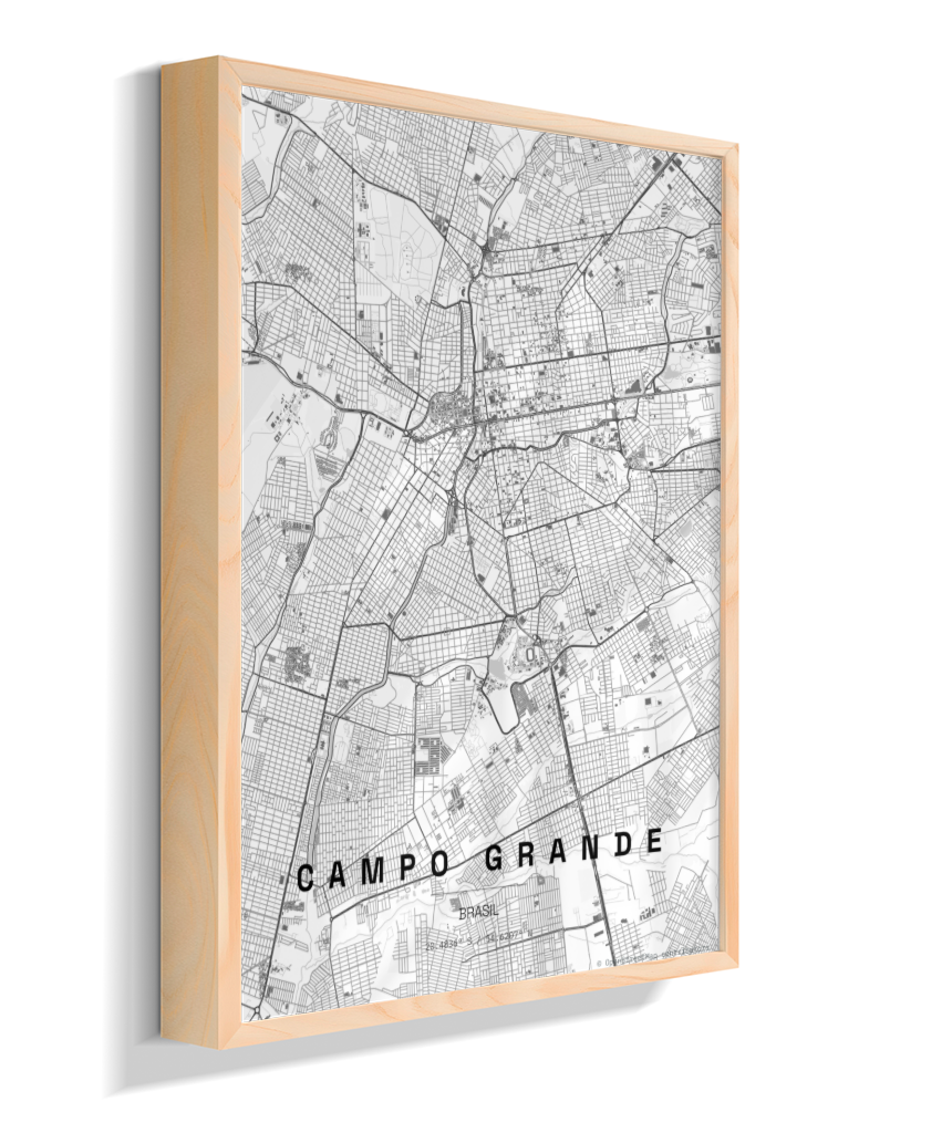 Quadro Vertical Mapa de Campo Grande