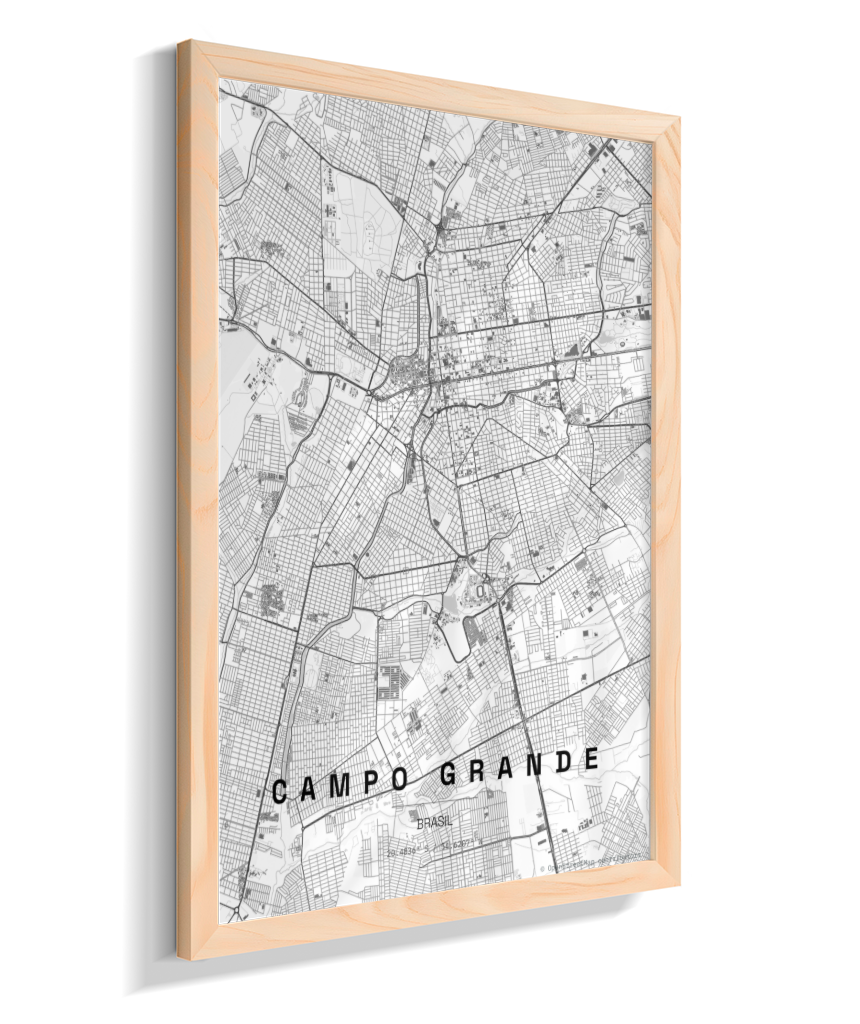 Quadro Vertical Mapa de Campo Grande