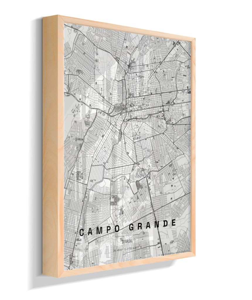 Quadro Vertical Mapa de Campo Grande