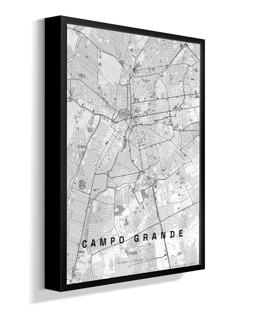 Quadro Vertical Mapa de Campo Grande