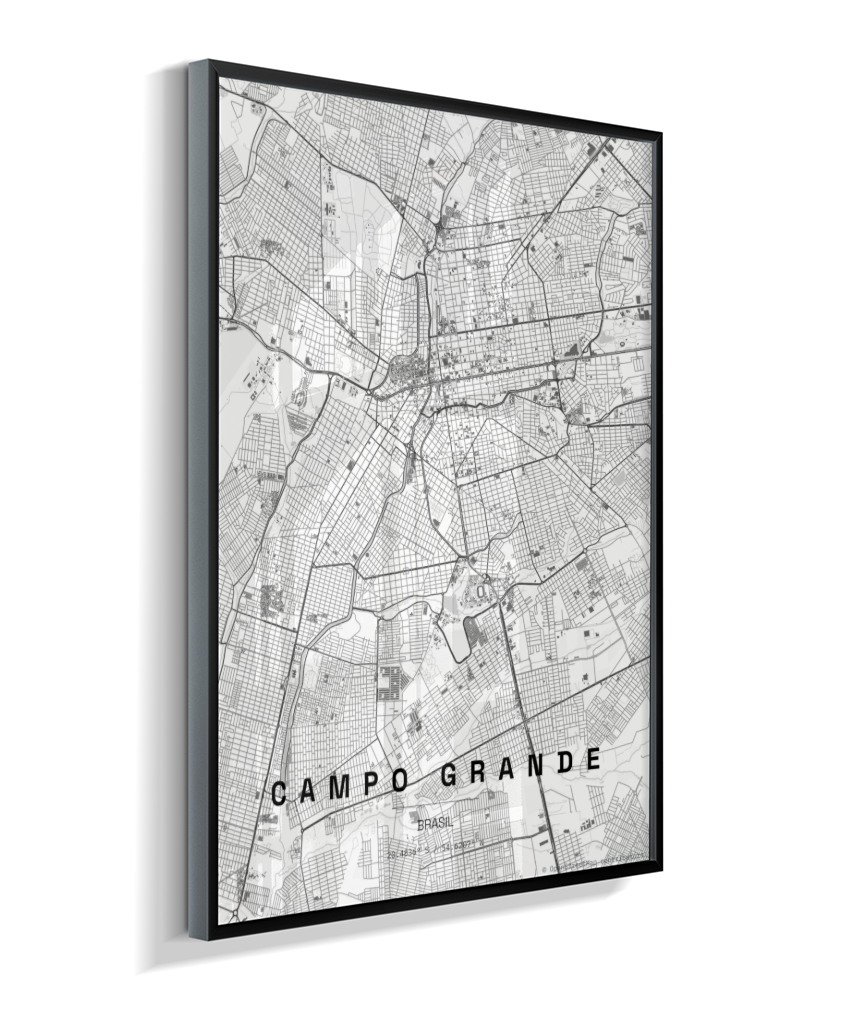 Quadro Vertical Mapa de Campo Grande