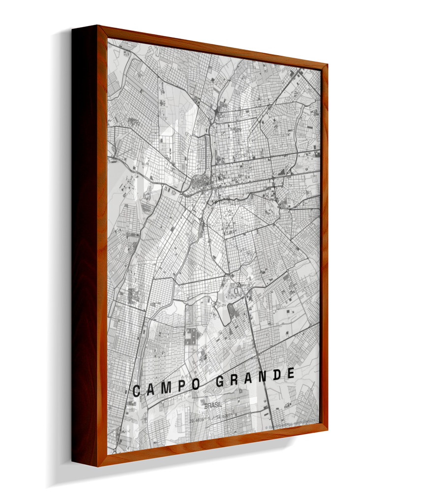 Quadro Vertical Mapa de Campo Grande