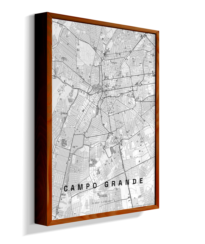Quadro Vertical Mapa de Campo Grande