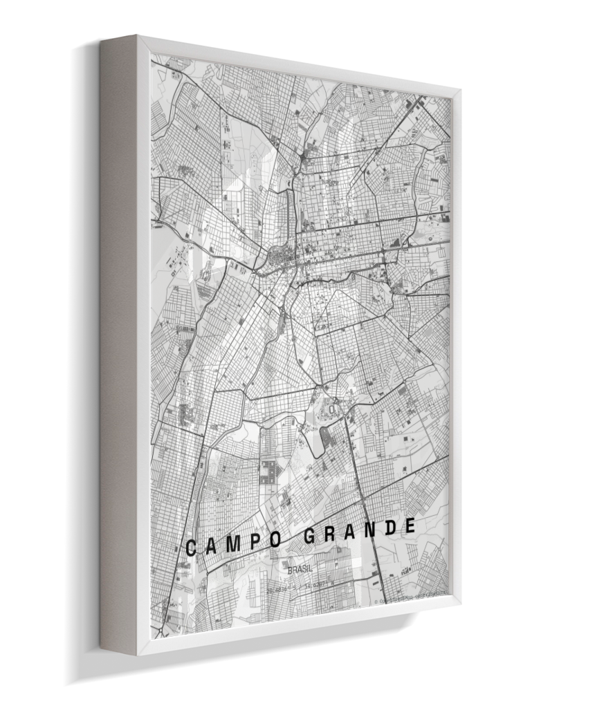 Quadro Vertical Mapa de Campo Grande