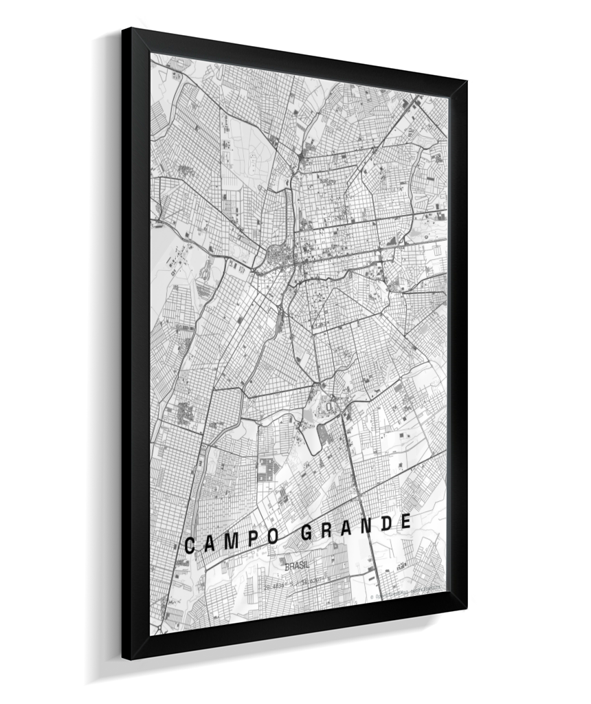 Quadro Vertical Mapa de Campo Grande