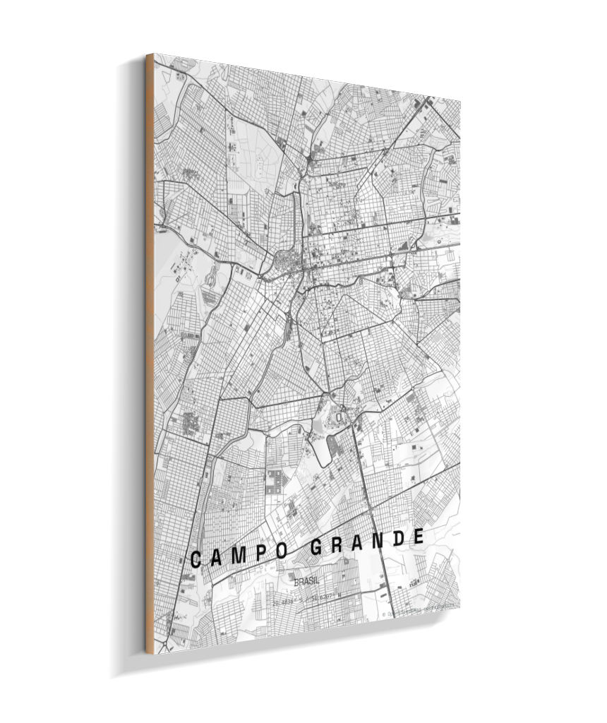 Quadro Vertical Mapa de Campo Grande