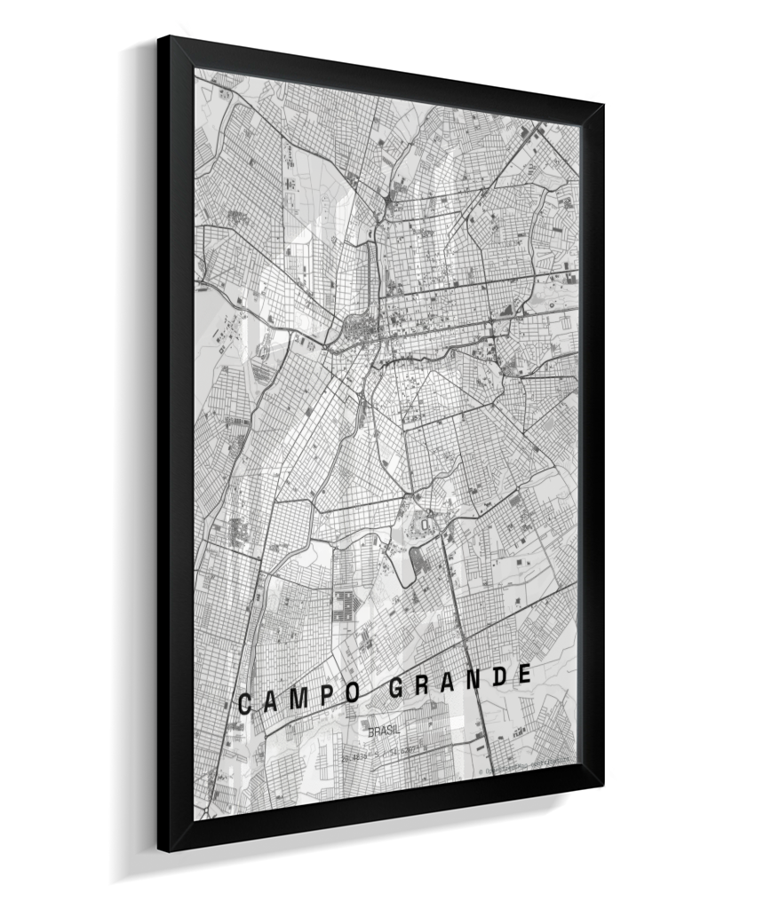 Quadro Vertical Mapa de Campo Grande