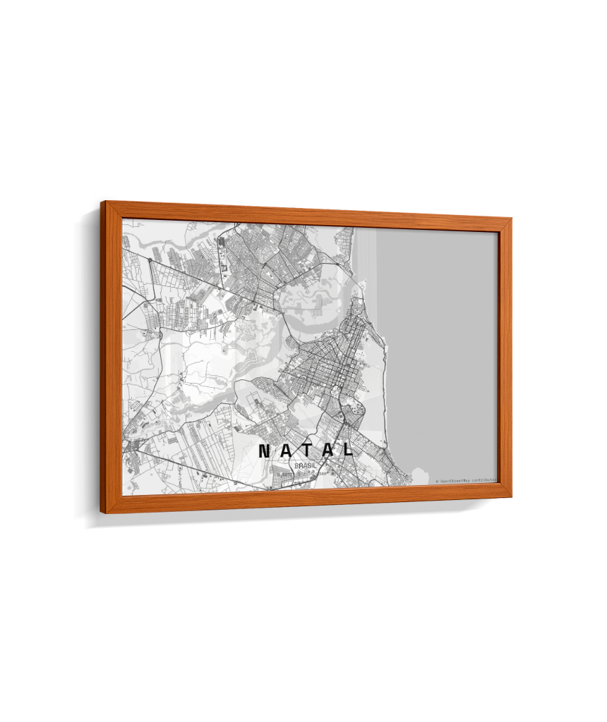 Quadro Mapa de Natal - Horizontal