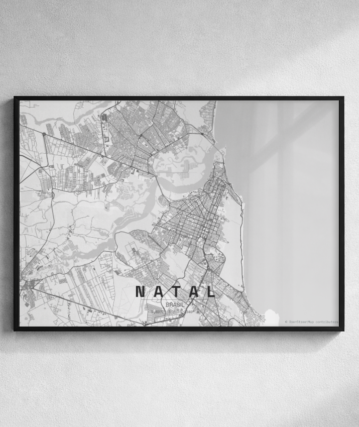 Quadro Mapa de Natal - Horizontal