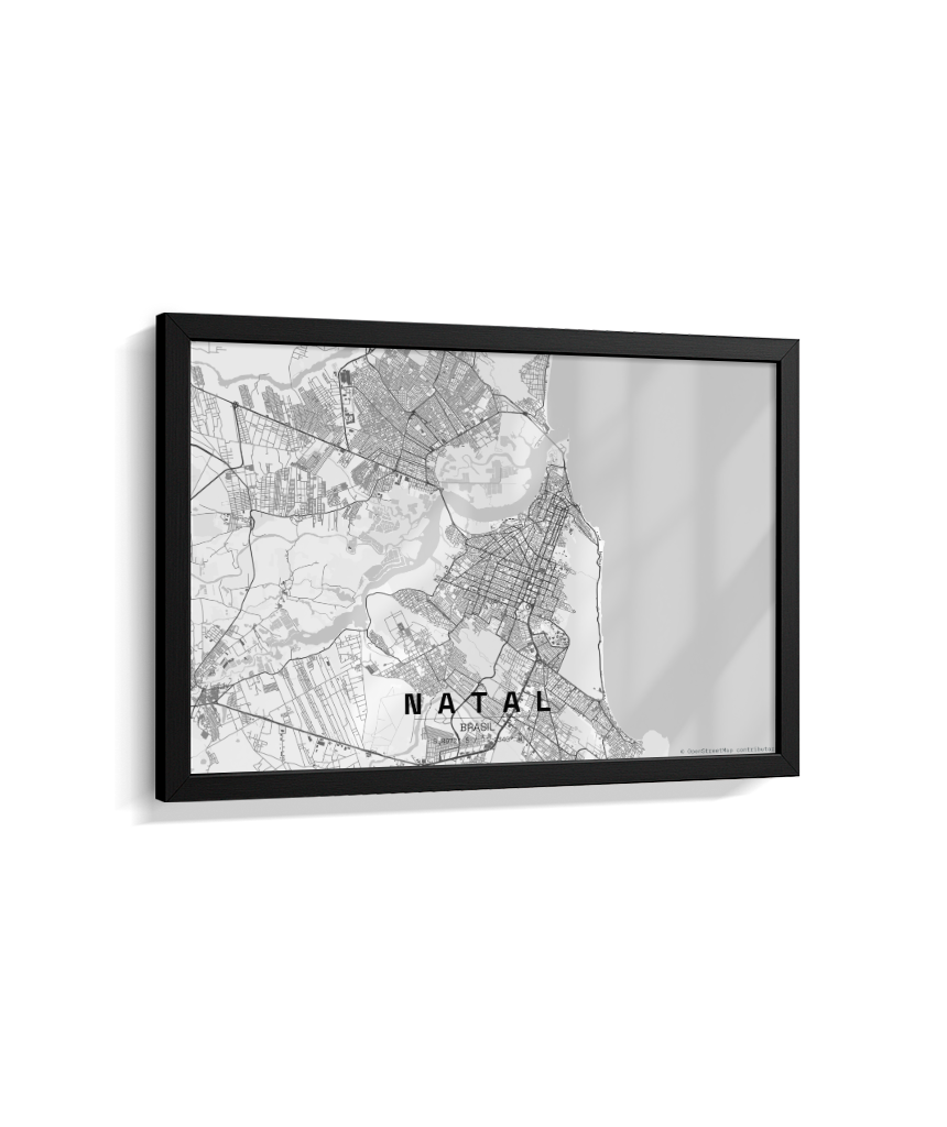 Quadro Mapa de Natal - Horizontal
