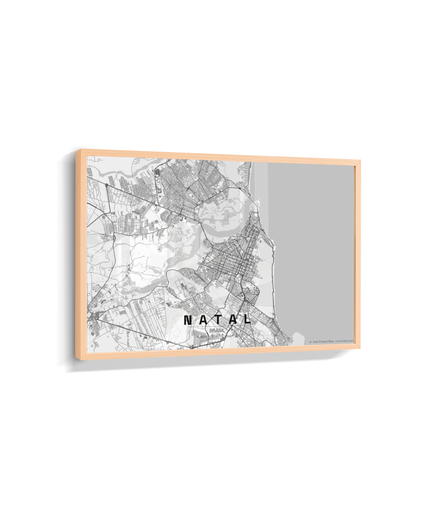 Quadro Mapa de Natal - Horizontal