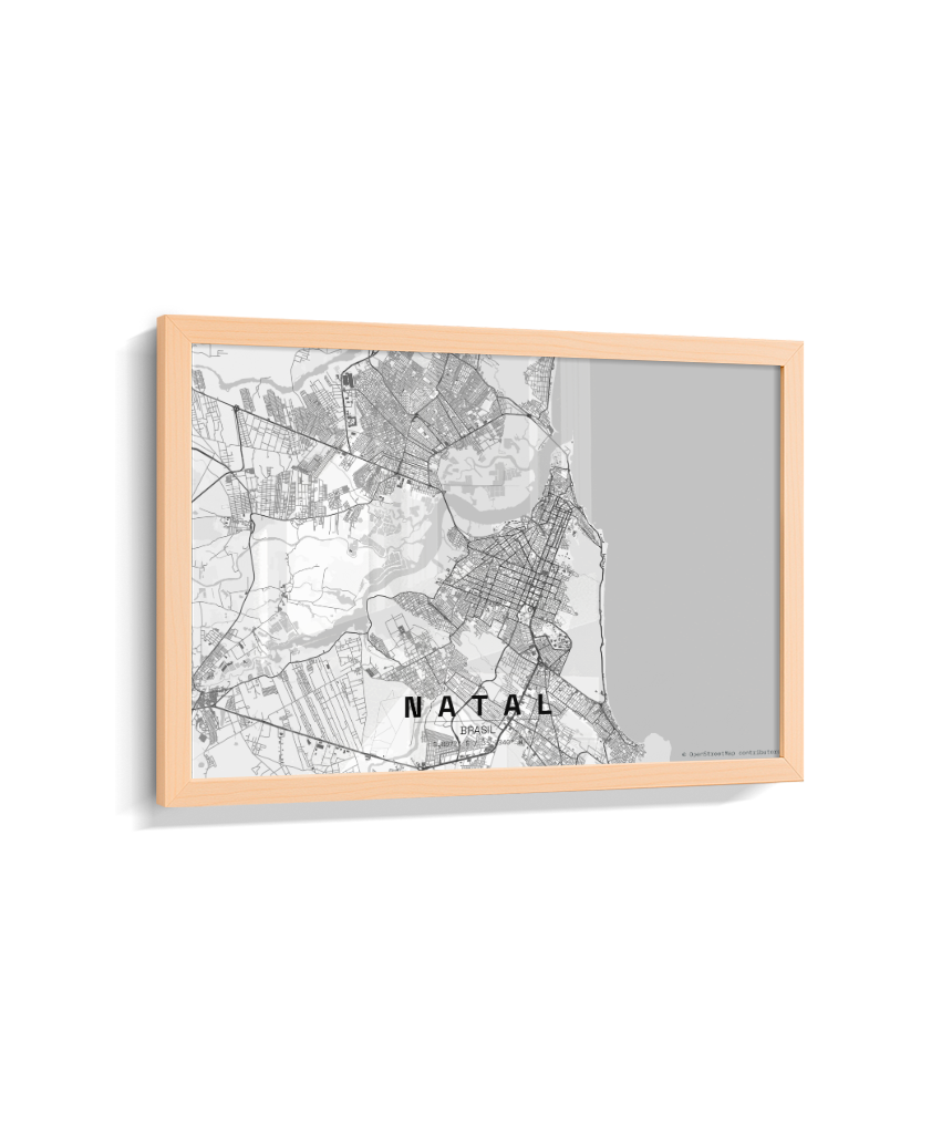 Quadro Mapa de Natal - Horizontal