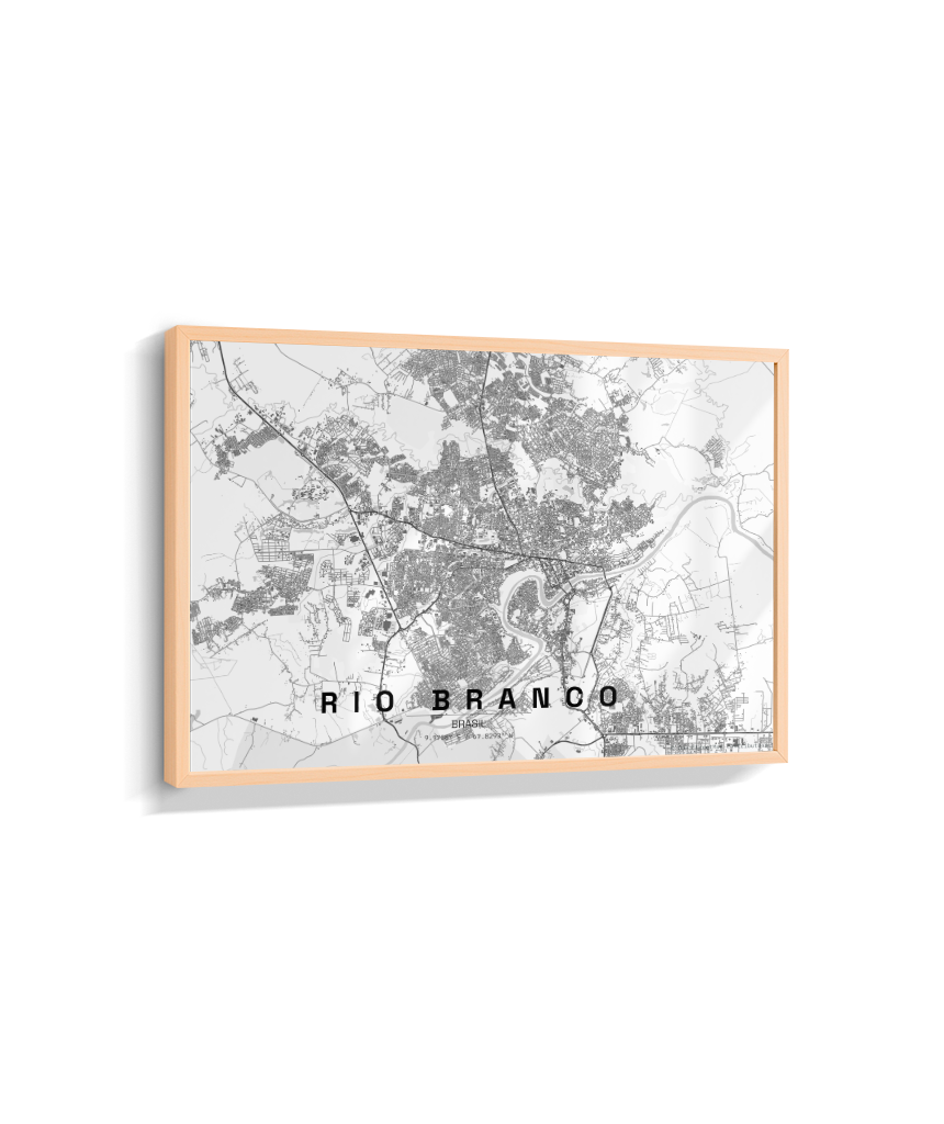 Quadro Mapa de Rio Branco - Horizontal