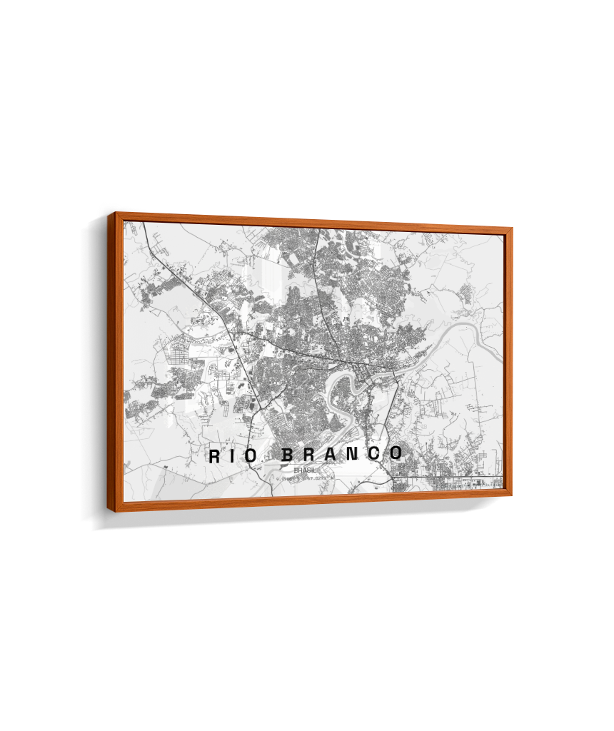 Quadro Mapa de Rio Branco - Horizontal