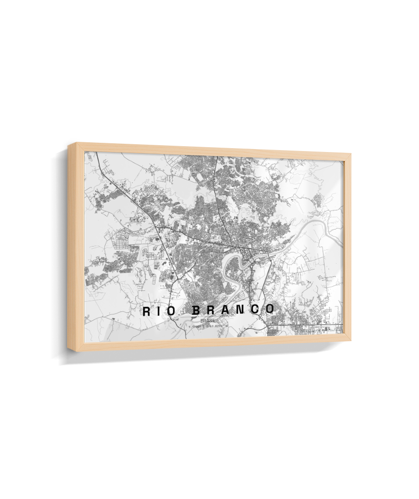 Quadro Mapa de Rio Branco - Horizontal