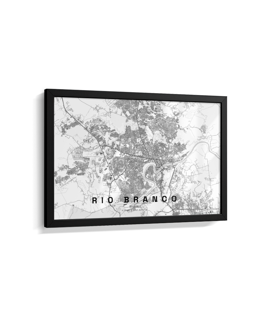Quadro Mapa de Rio Branco - Horizontal