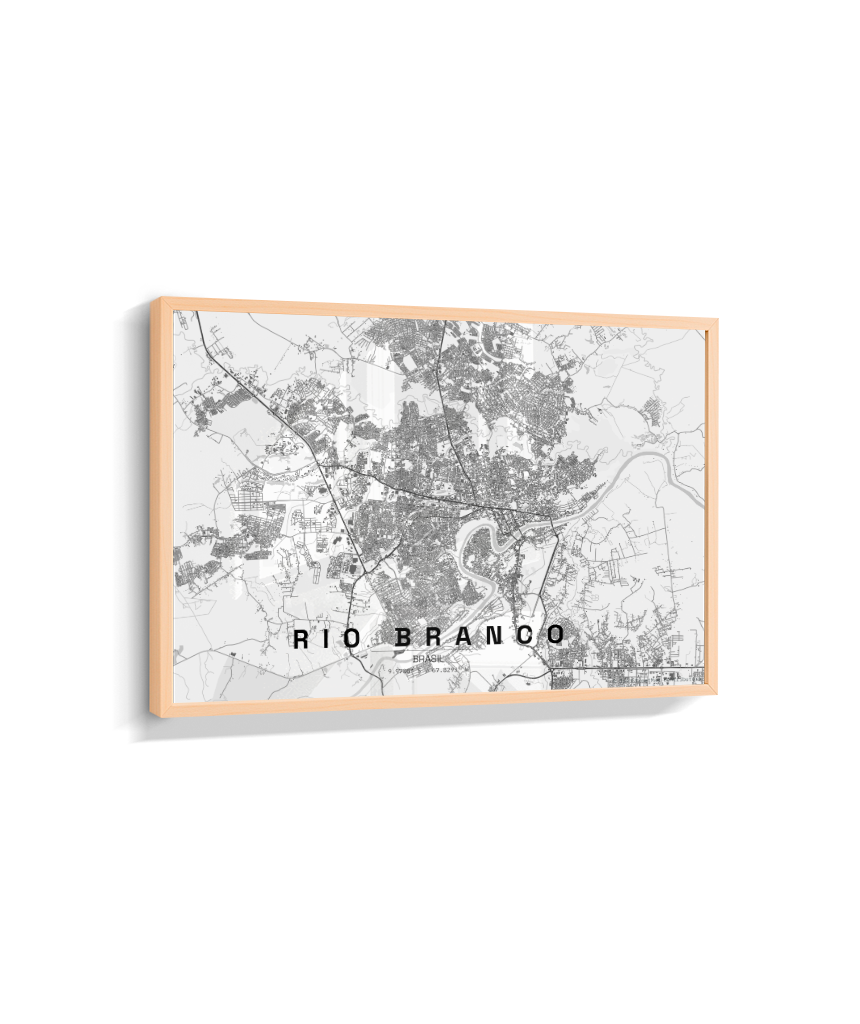 Quadro Mapa de Rio Branco - Horizontal