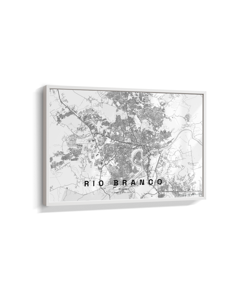 Quadro Mapa de Rio Branco - Horizontal