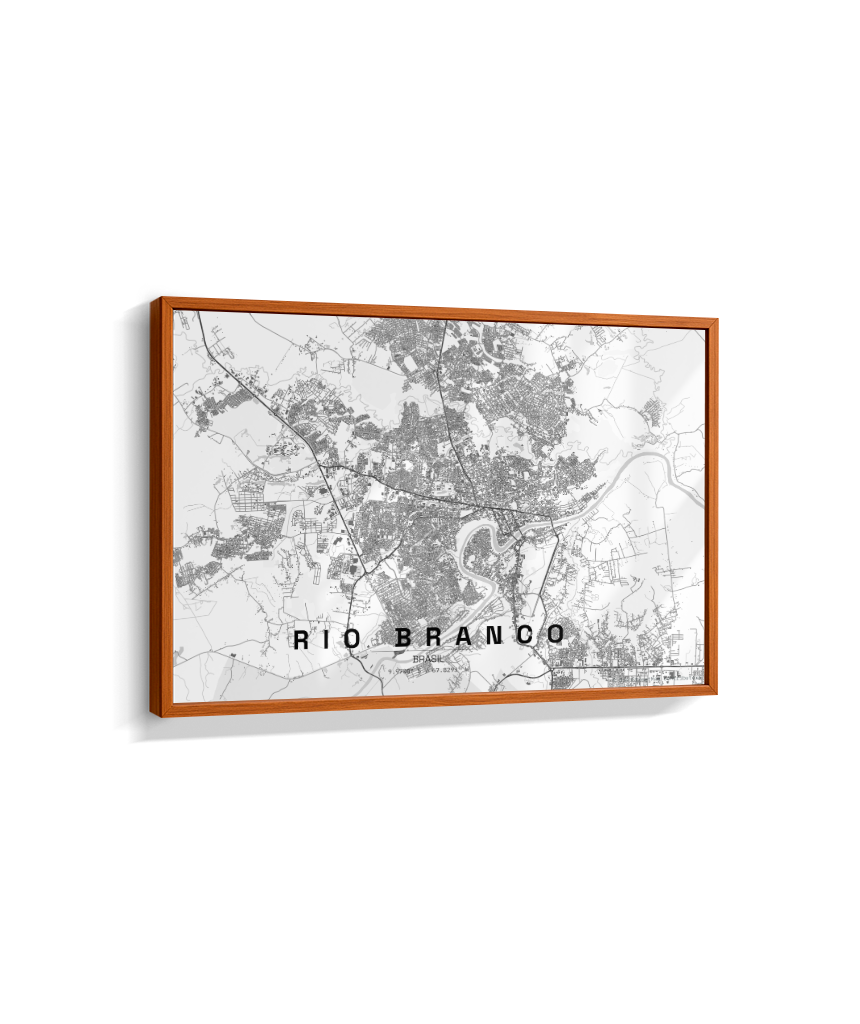 Quadro Mapa de Rio Branco - Horizontal