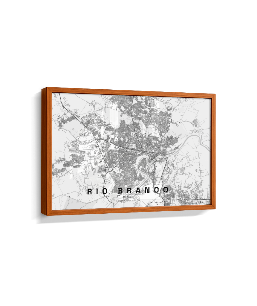 Quadro Mapa de Rio Branco - Horizontal