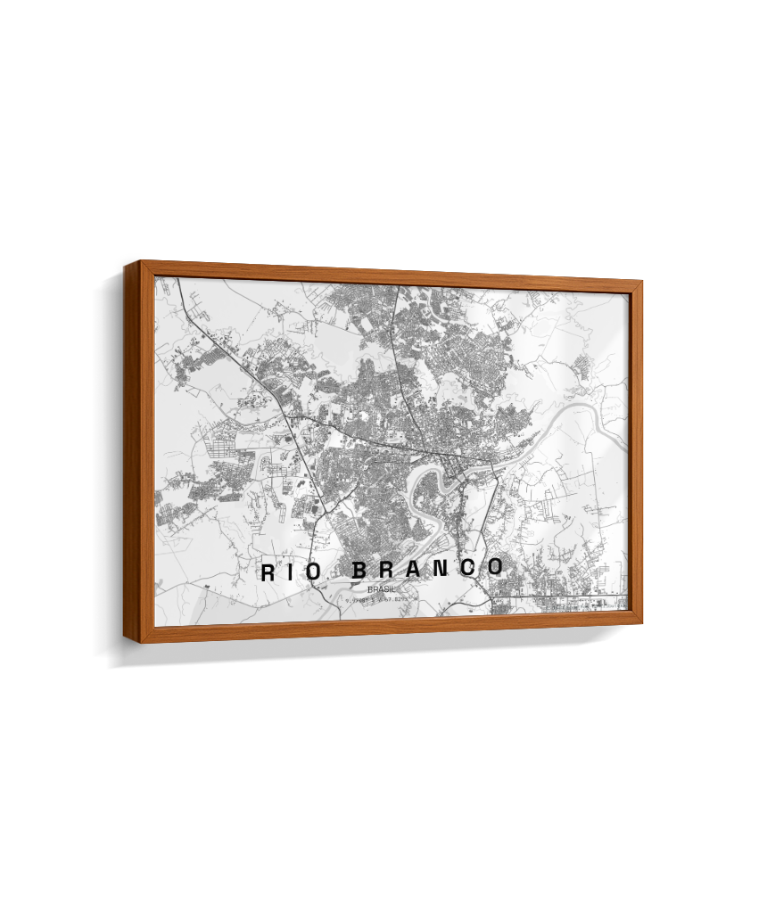 Quadro Mapa de Rio Branco - Horizontal